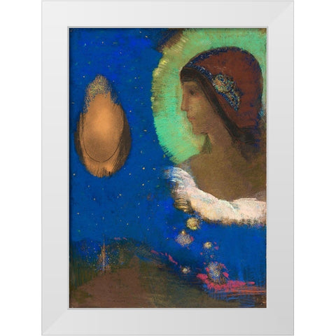 SitaÂ  White Modern Wood Framed Art Print by Redon, Odilon