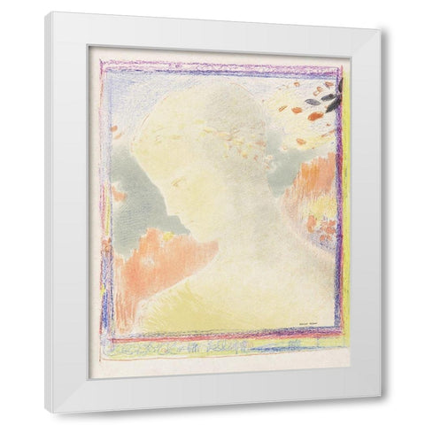 Beatrice White Modern Wood Framed Art Print by Redon, Odilon