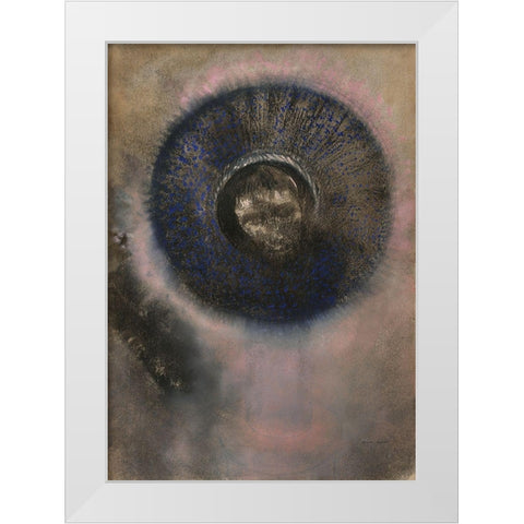 Head within an Aureole White Modern Wood Framed Art Print by Redon, Odilon