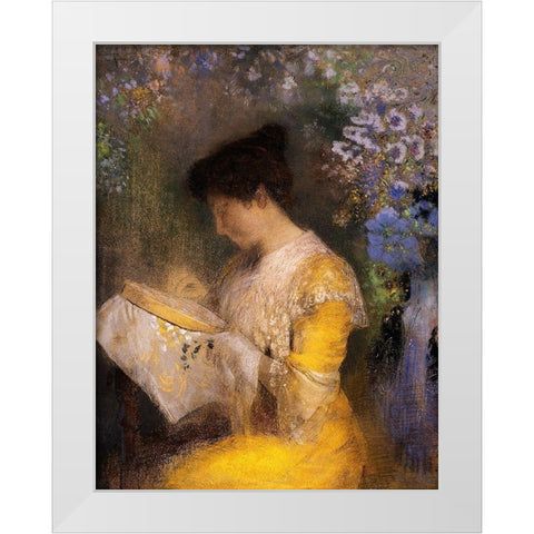 Madame Arthur Fontaine White Modern Wood Framed Art Print by Redon, Odilon