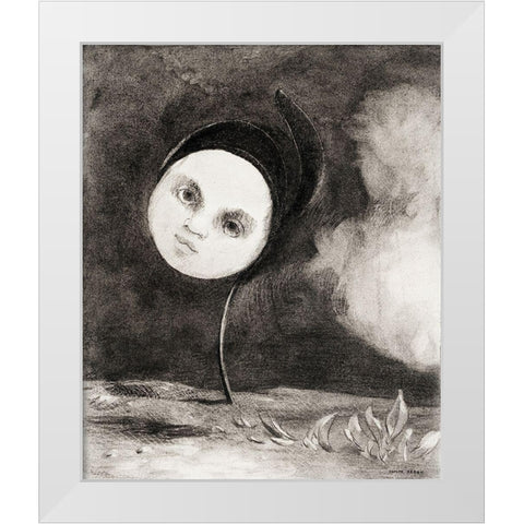 Strange Flower (Little Sister of the Poor) White Modern Wood Framed Art Print by Redon, Odilon