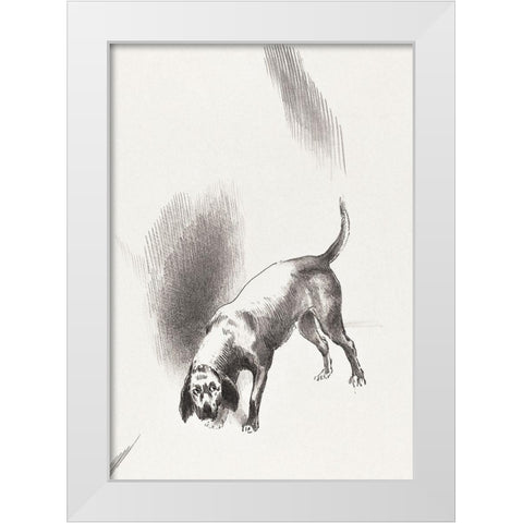 The Dog White Modern Wood Framed Art Print by Redon, Odilon