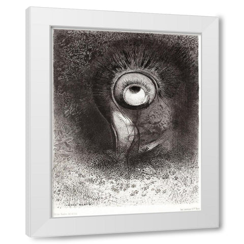 There Was Perhaps a First Vision Attempted by the Flower White Modern Wood Framed Art Print by Redon, Odilon