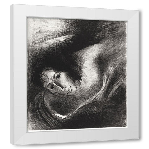 And the Devil That Deceived Them Was Cast Into the Lake of Fire and Brimstone, Where the Beast and t White Modern Wood Framed Art Print by Redon, Odilon