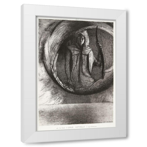 And Over There, the Astral Idol, the Apotheosis White Modern Wood Framed Art Print by Redon, Odilon