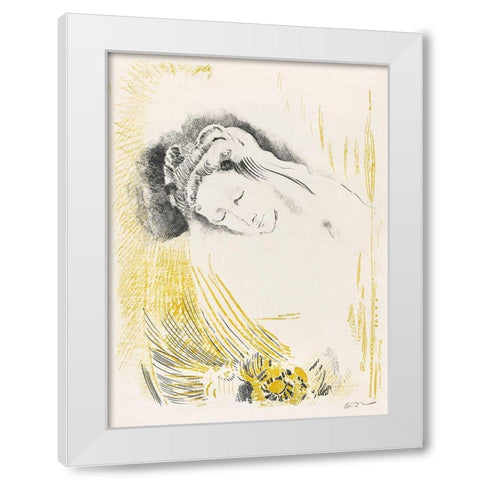 The Shulamite White Modern Wood Framed Art Print by Redon, Odilon