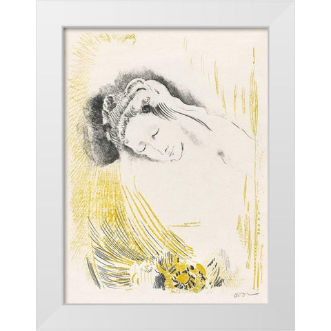 The Shulamite White Modern Wood Framed Art Print by Redon, Odilon