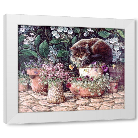 Pansy Sleeping in the Sun White Modern Wood Framed Art Print by Kruskamp, Janet
