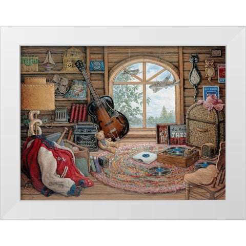 Attic Treasures White Modern Wood Framed Art Print by Kruskamp, Janet