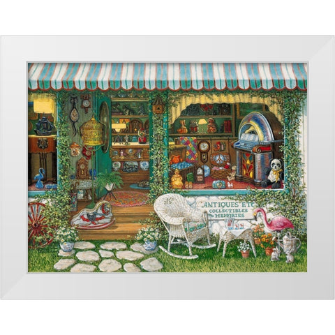 Antiques, Etc. White Modern Wood Framed Art Print by Kruskamp, Janet