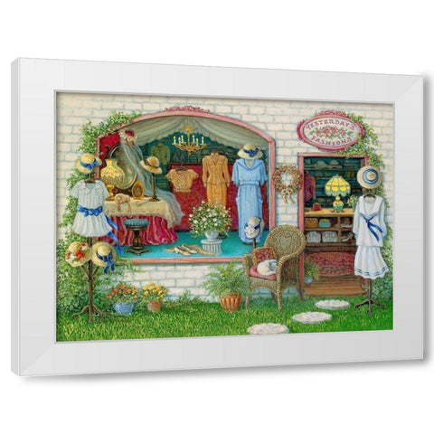 Yesterdays Fashions White Modern Wood Framed Art Print by Kruskamp, Janet