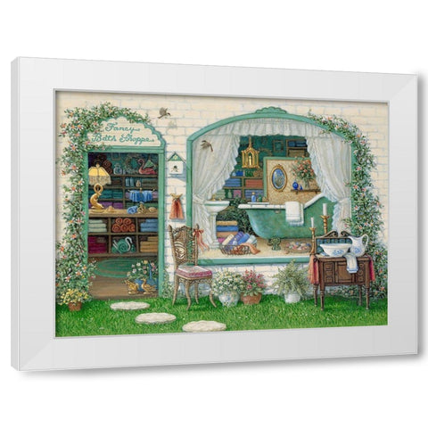 Fancy Bath Shoppe White Modern Wood Framed Art Print by Kruskamp, Janet