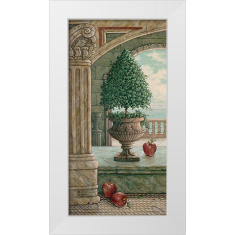 Apple and Topiary White Modern Wood Framed Art Print by Kruskamp, Janet