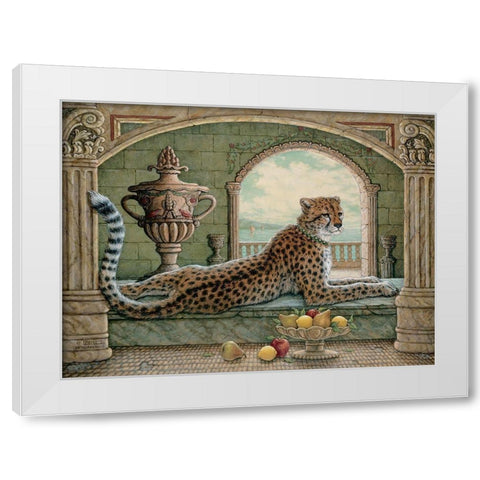 Royal Cheetah White Modern Wood Framed Art Print by Kruskamp, Janet