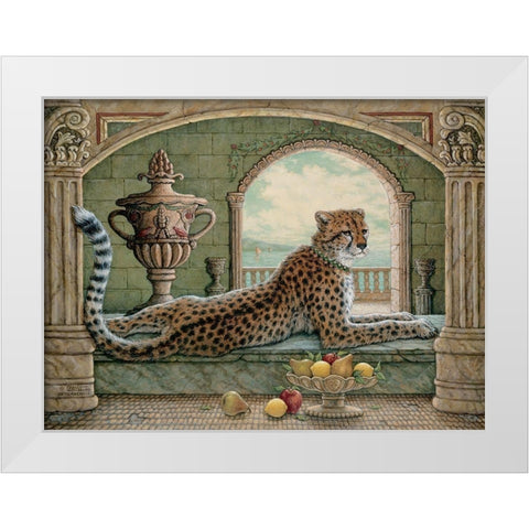 Royal Cheetah White Modern Wood Framed Art Print by Kruskamp, Janet