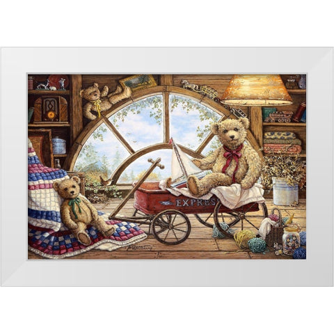 Remembering Yesterday White Modern Wood Framed Art Print by Kruskamp, Janet