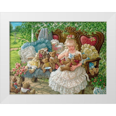 Hollys Bears White Modern Wood Framed Art Print by Kruskamp, Janet