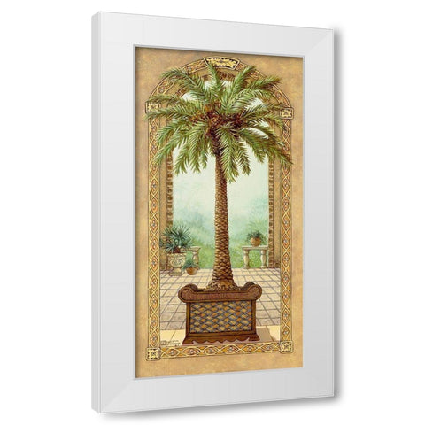 Palm Tree in Basket I White Modern Wood Framed Art Print by Kruskamp, Janet