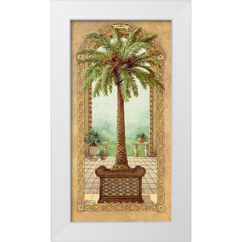Palm Tree in Basket I White Modern Wood Framed Art Print by Kruskamp, Janet