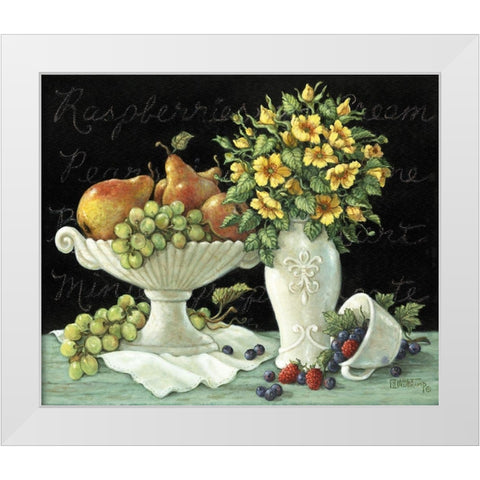 Wild Roses with Fruit White Modern Wood Framed Art Print by Kruskamp, Janet