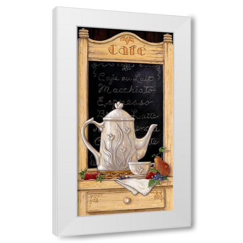 Coffee and Fruit I White Modern Wood Framed Art Print by Kruskamp, Janet