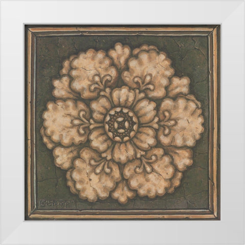 Rosette I White Modern Wood Framed Art Print by Kruskamp, Janet