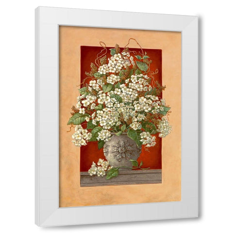 Hydrangeas En Rouge White Modern Wood Framed Art Print by Kruskamp, Janet