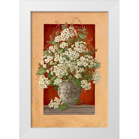 Hydrangeas En Rouge White Modern Wood Framed Art Print by Kruskamp, Janet