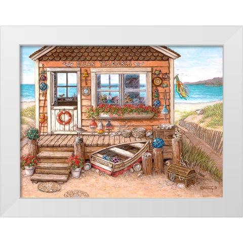 Ocean Treasures White Modern Wood Framed Art Print by Kruskamp, Janet