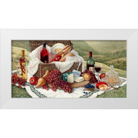 Tuscan Picnic White Modern Wood Framed Art Print by Kruskamp, Janet