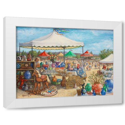 Antique Fair White Modern Wood Framed Art Print by Kruskamp, Janet