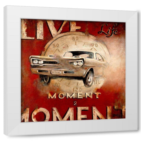 Live Life White Modern Wood Framed Art Print by Kruskamp, Janet