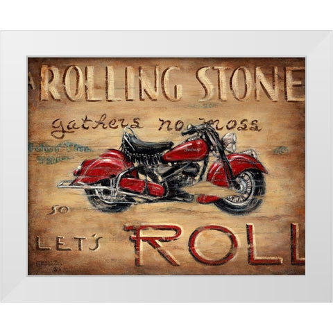 Lets Roll White Modern Wood Framed Art Print by Kruskamp, Janet