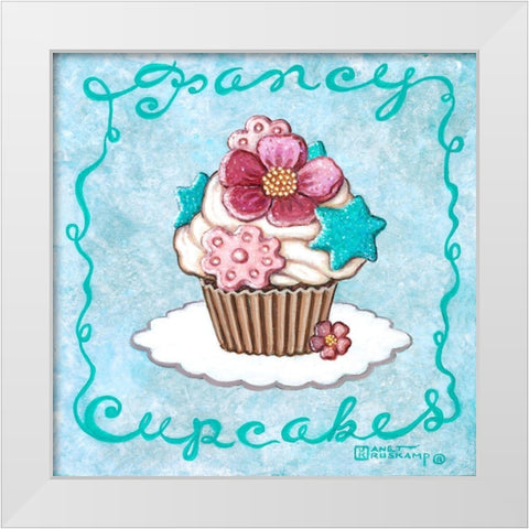 Fancy Cupcakes White Modern Wood Framed Art Print by Kruskamp, Janet