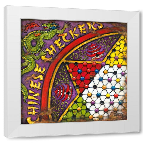 Chinese Checkers White Modern Wood Framed Art Print by Kruskamp, Janet