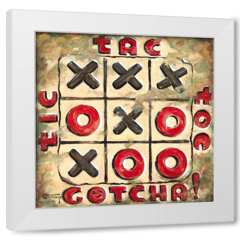 Tic Tac Toe White Modern Wood Framed Art Print by Kruskamp, Janet