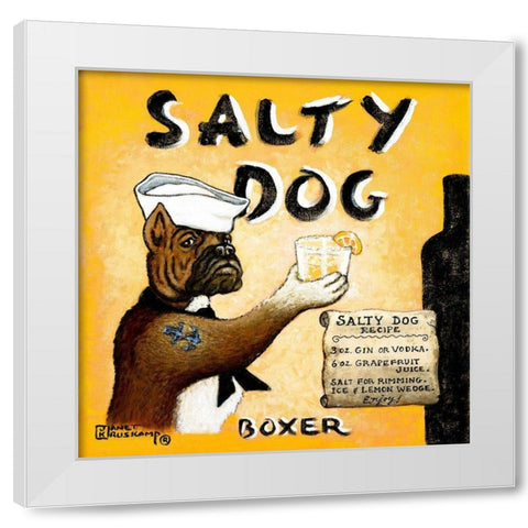 Salty Dog White Modern Wood Framed Art Print by Kruskamp, Janet