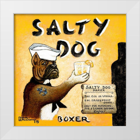 Salty Dog White Modern Wood Framed Art Print by Kruskamp, Janet