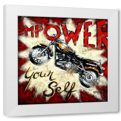 Empower Yourself White Modern Wood Framed Art Print by Kruskamp, Janet