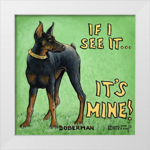 Its Mine White Modern Wood Framed Art Print by Kruskamp, Janet