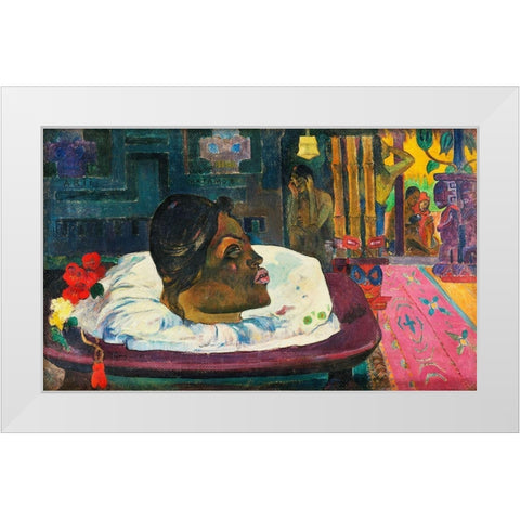 The Royal End White Modern Wood Framed Art Print by Gauguin, Paul
