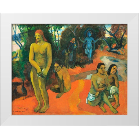 Delectable Waters White Modern Wood Framed Art Print by Gauguin, Paul