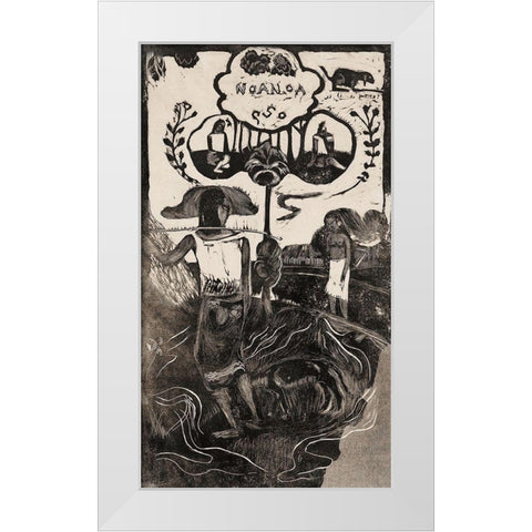 Fragrant (Noa noa) White Modern Wood Framed Art Print by Gauguin, Paul