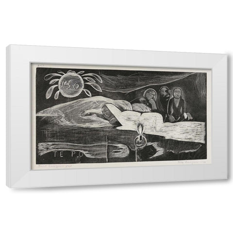 Te po (The Night), from the Noa Noa Suite White Modern Wood Framed Art Print by Gauguin, Paul