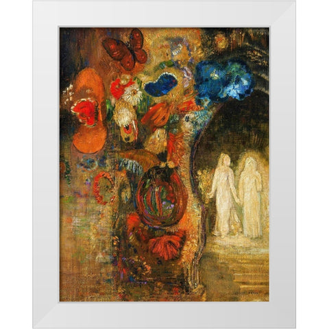 Apparition, 1905â€“1910 White Modern Wood Framed Art Print by Redon, Odilon