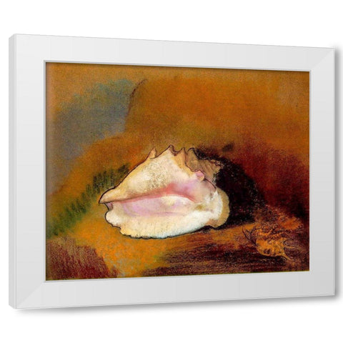 Coquille, 1912 White Modern Wood Framed Art Print by Redon, Odilon