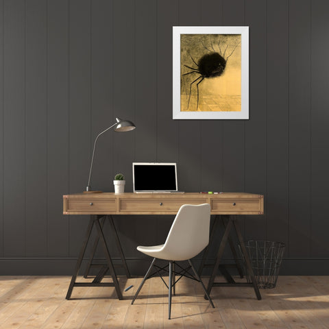 The Smiling Spider White Modern Wood Framed Art Print by Redon, Odilon