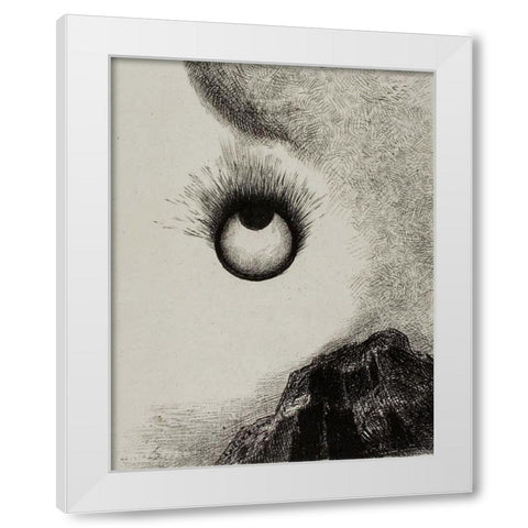 Everywhere eyeballs are aflame White Modern Wood Framed Art Print by Redon, Odilon