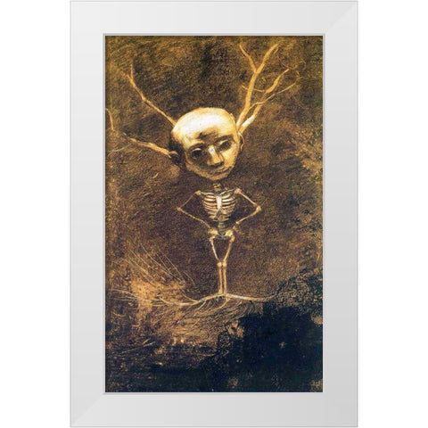 Spirit of the Forest White Modern Wood Framed Art Print by Redon, Odilon