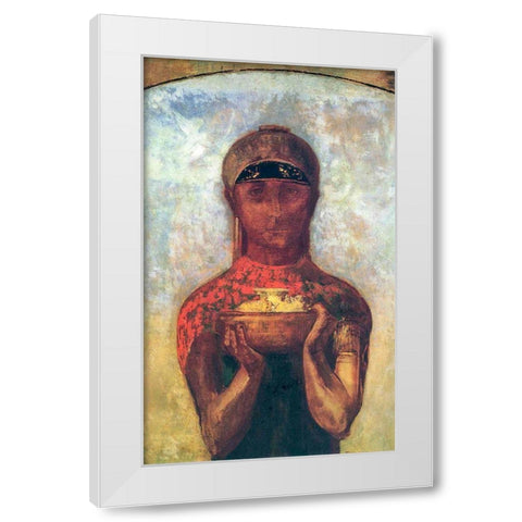 The Cup of Mystery White Modern Wood Framed Art Print by Redon, Odilon